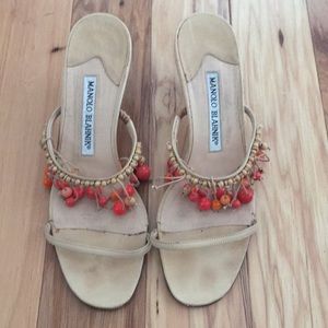 Manolo Blahnik beaded sandal 6.5